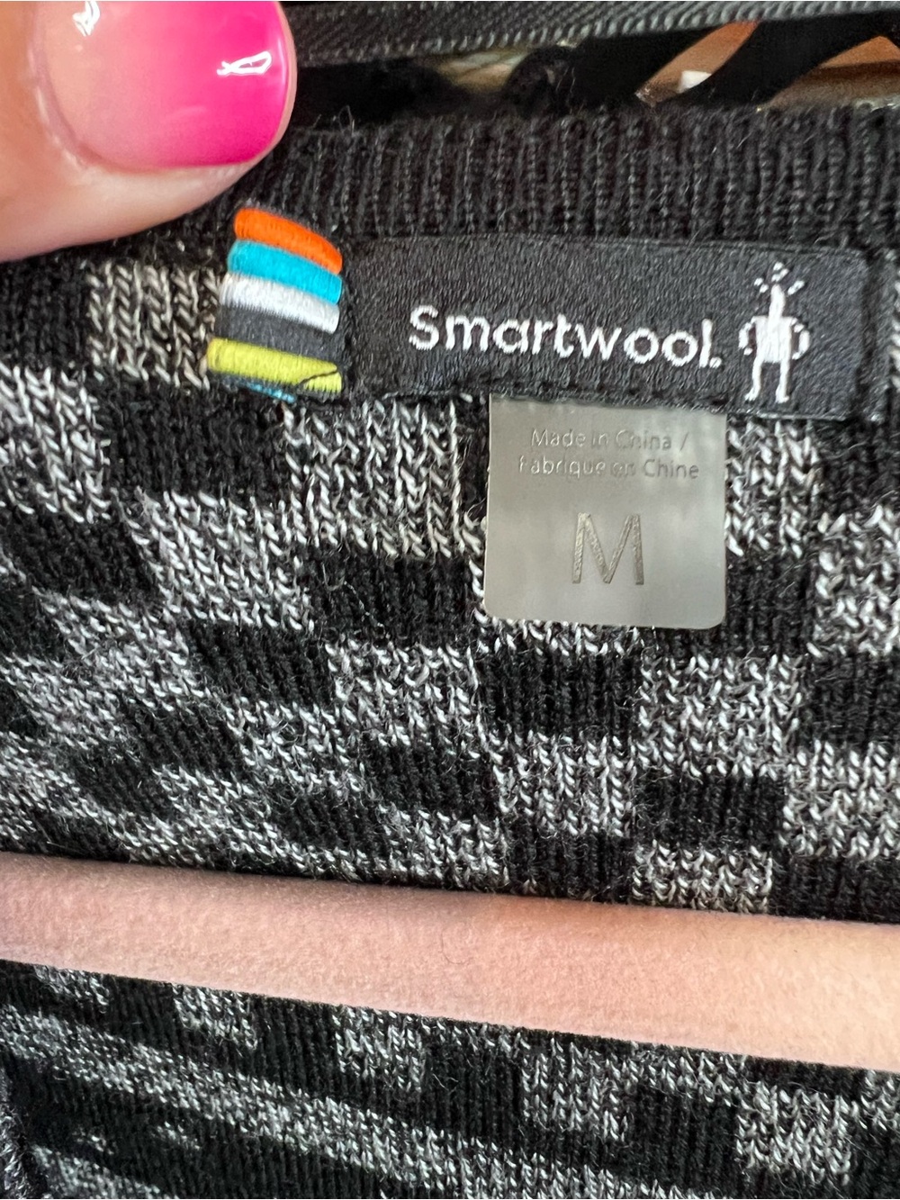 SMARTWOOL Black and Gray Merino Blend Cabincore Waterfall Open Cardigan, M - Picture 14 of 14